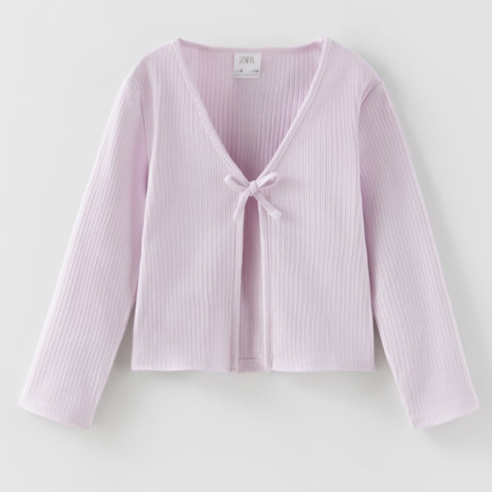 Zara lilac tie front cardigan